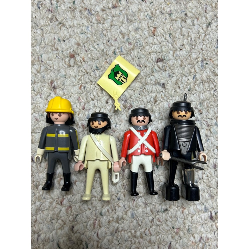 Playmobil Figure Lot Firefighter Redcoat Soldier Robot Explorer 4 Figures